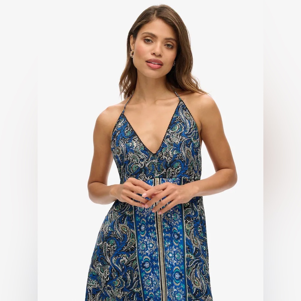 Hollister bandana patchwork halter dress